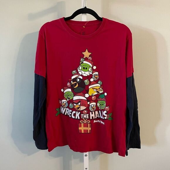 Angry Birds Wreck The Halls Christmas Shirt - Picture 1 of 3